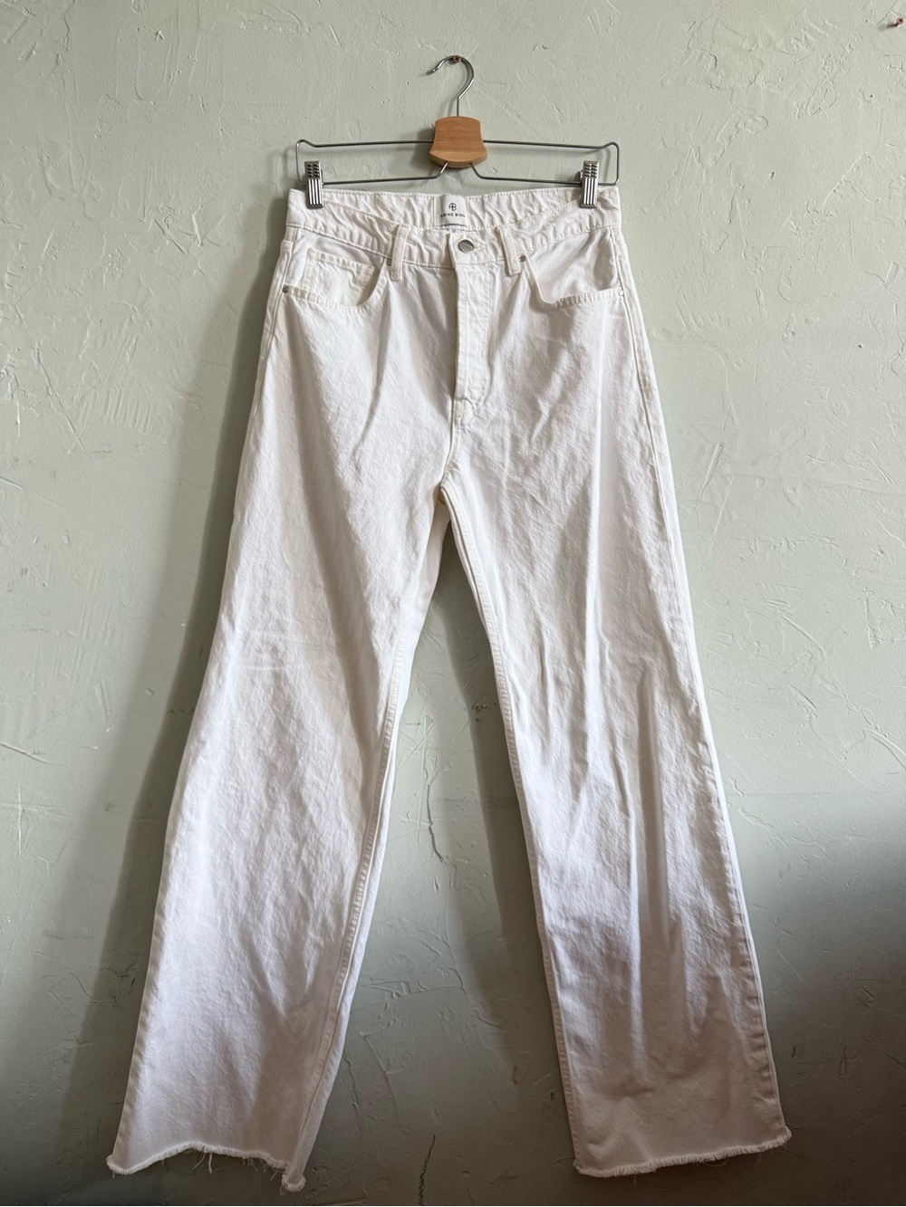 Anine Bing Hugh Jeans in Ivory White size 27